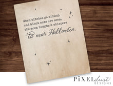 Load image into Gallery viewer, Halloween Poem Printable Sign File, Vintage Fall Home Decor Sign

