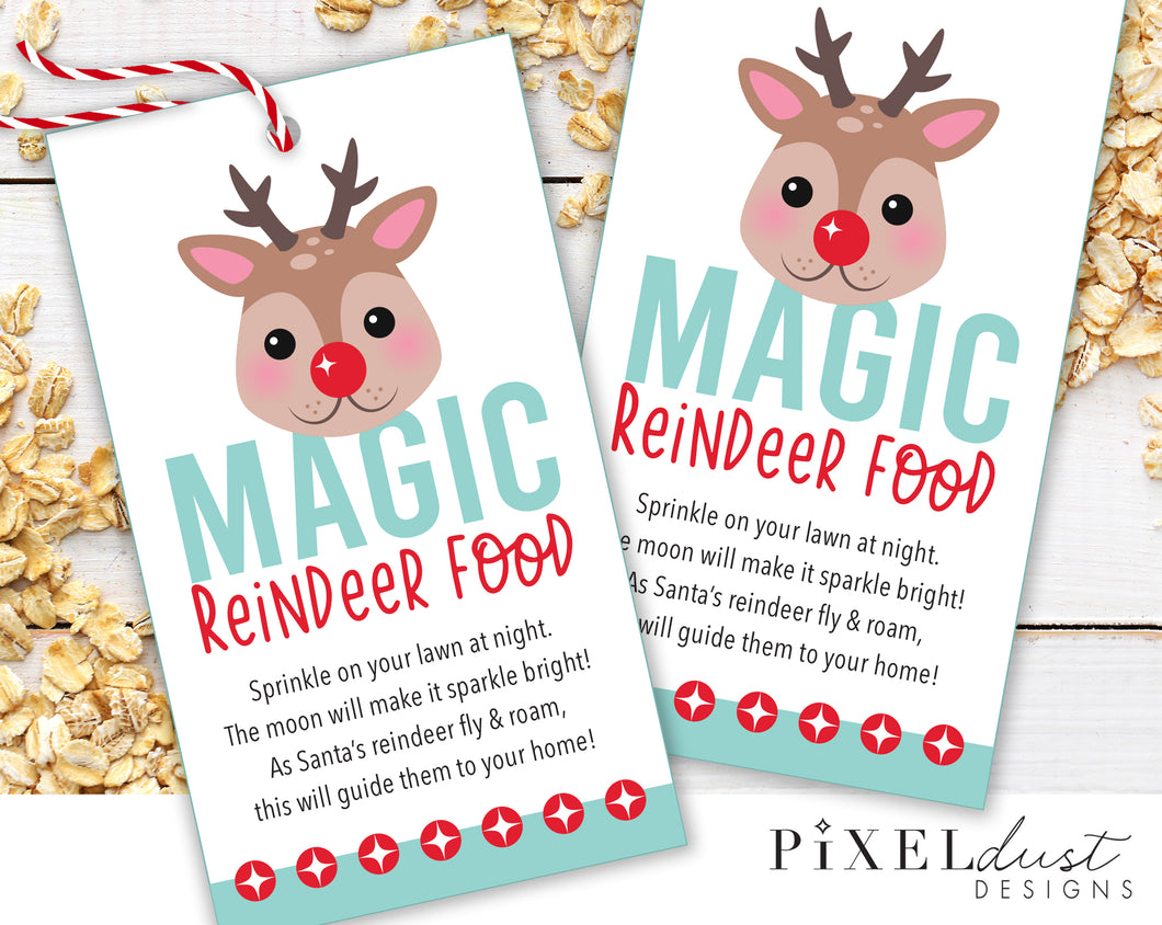 Magic Reindeer Food Tags, Santa's Reindeer Treat Cards