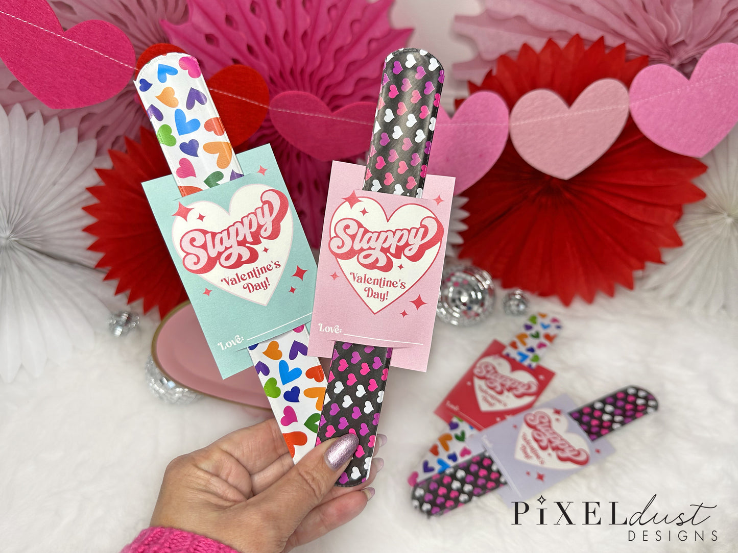 Retro Slap Bracelet Printable Valentine Cards