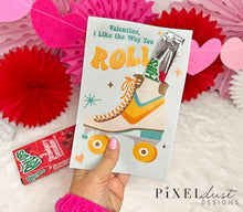 Load image into Gallery viewer, Retro Roller Skate Valentine Treat Holder Printable Cards
