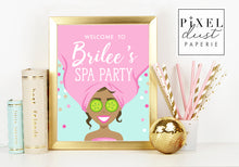 Load image into Gallery viewer, Spa Birthday Party 8x10 Welcome Sign Printable File
