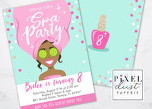 Load image into Gallery viewer, Spa Birthday Party Invitation Printable File
