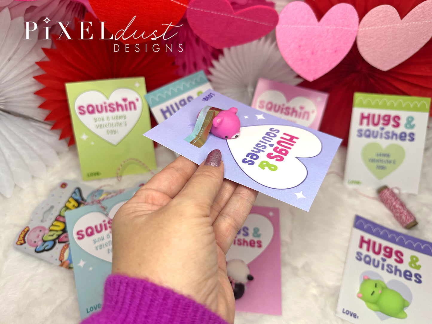 Squishie Valentines, Printable Valentine Cards / Tags