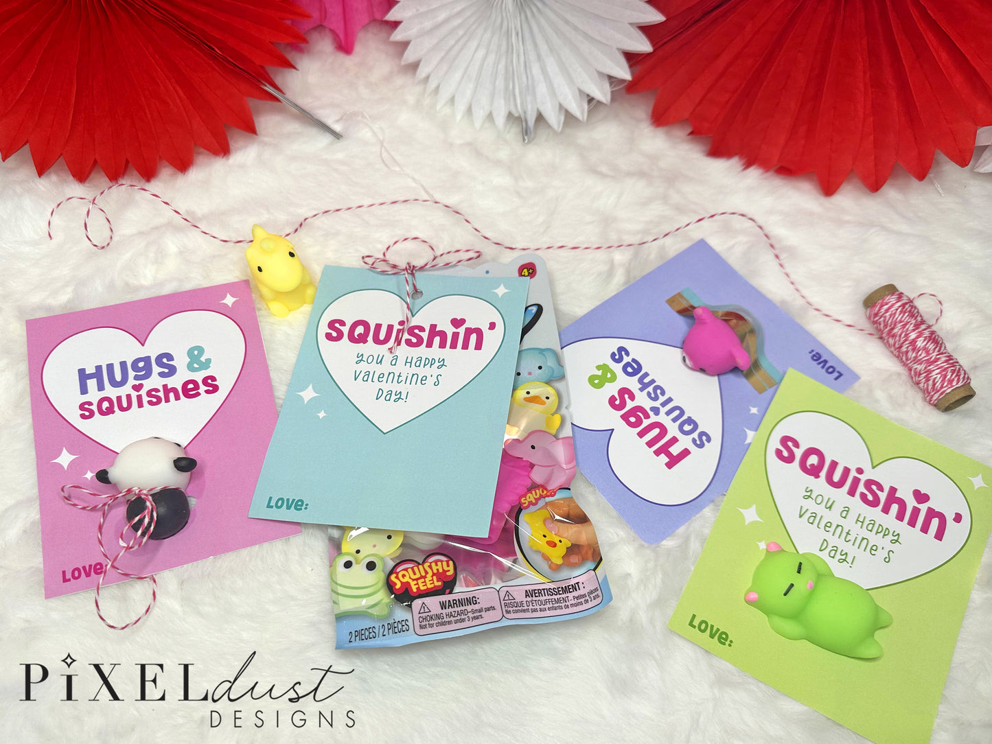 Squishie Valentines, Printable Valentine Cards / Tags