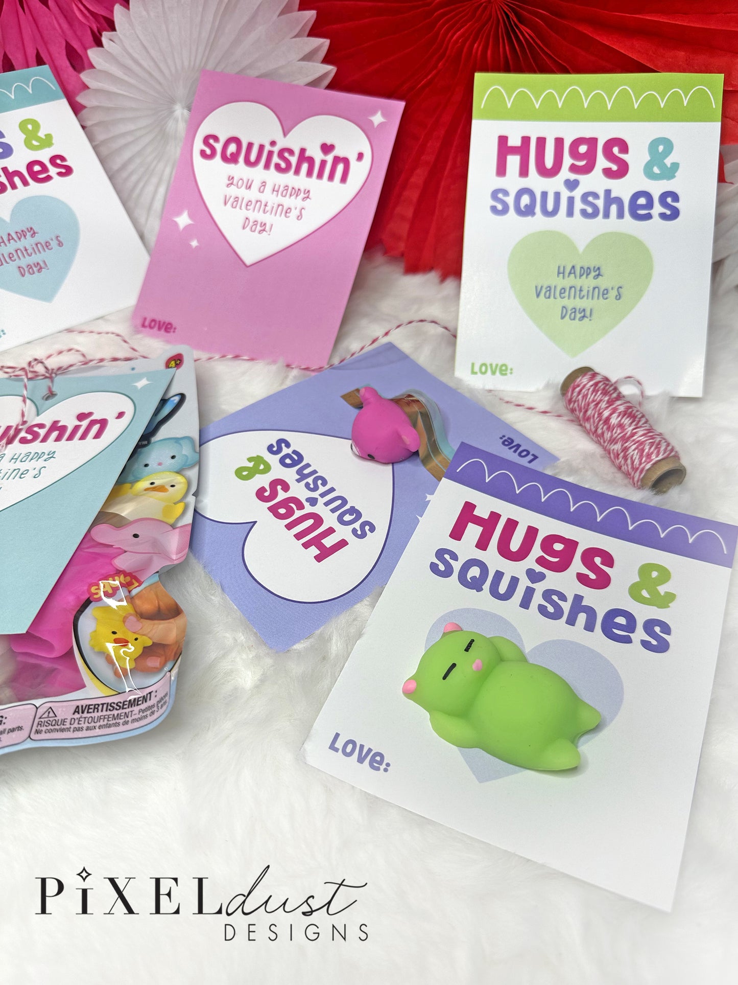 Squishie Valentines, Printable Valentine Cards / Tags