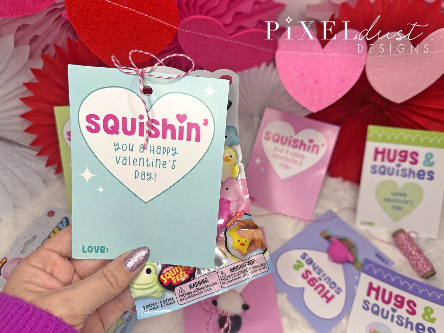 Squishie Valentines, Printable Valentine Cards / Tags
