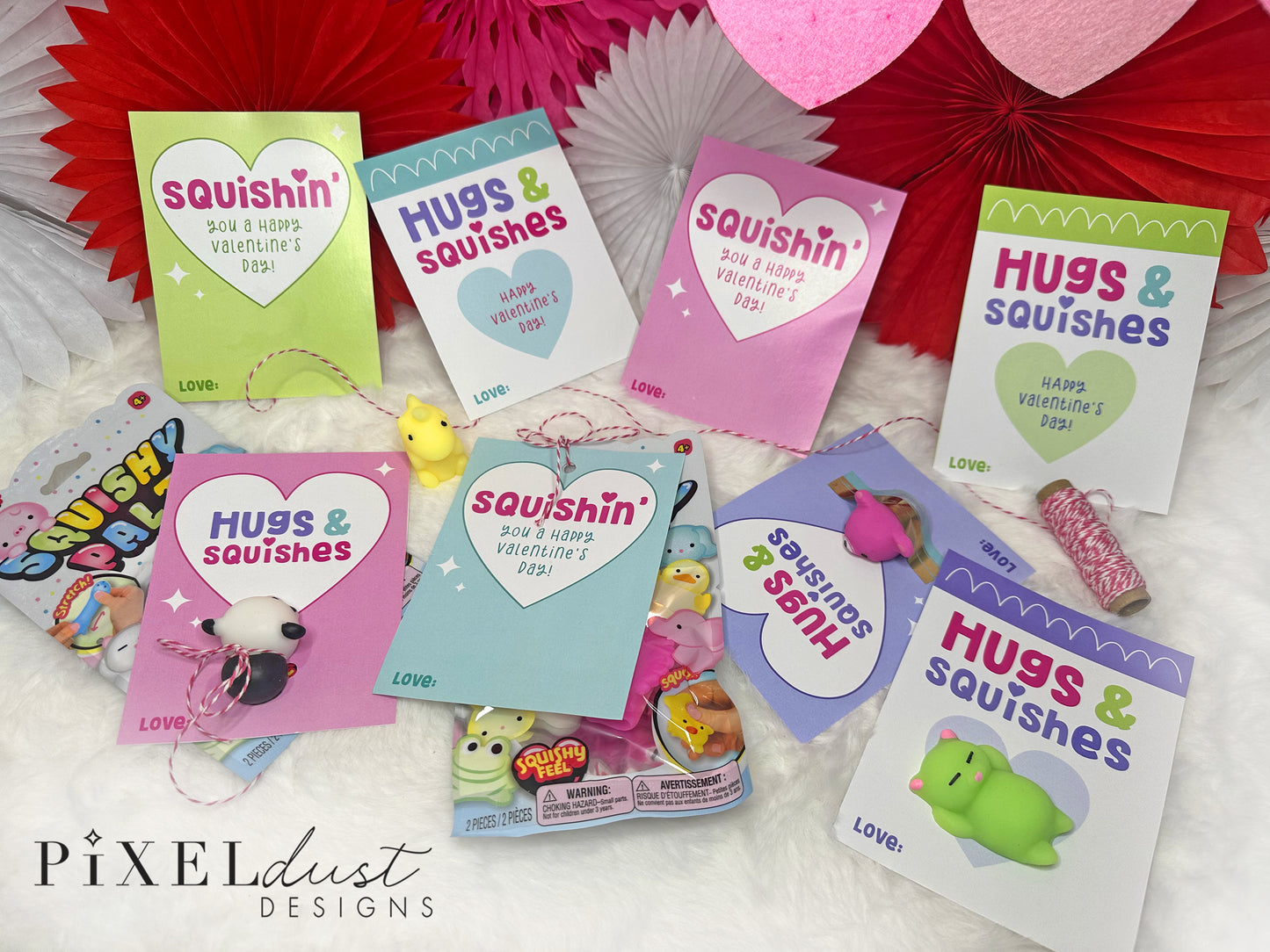 Squishie Valentines, Printable Valentine Cards / Tags