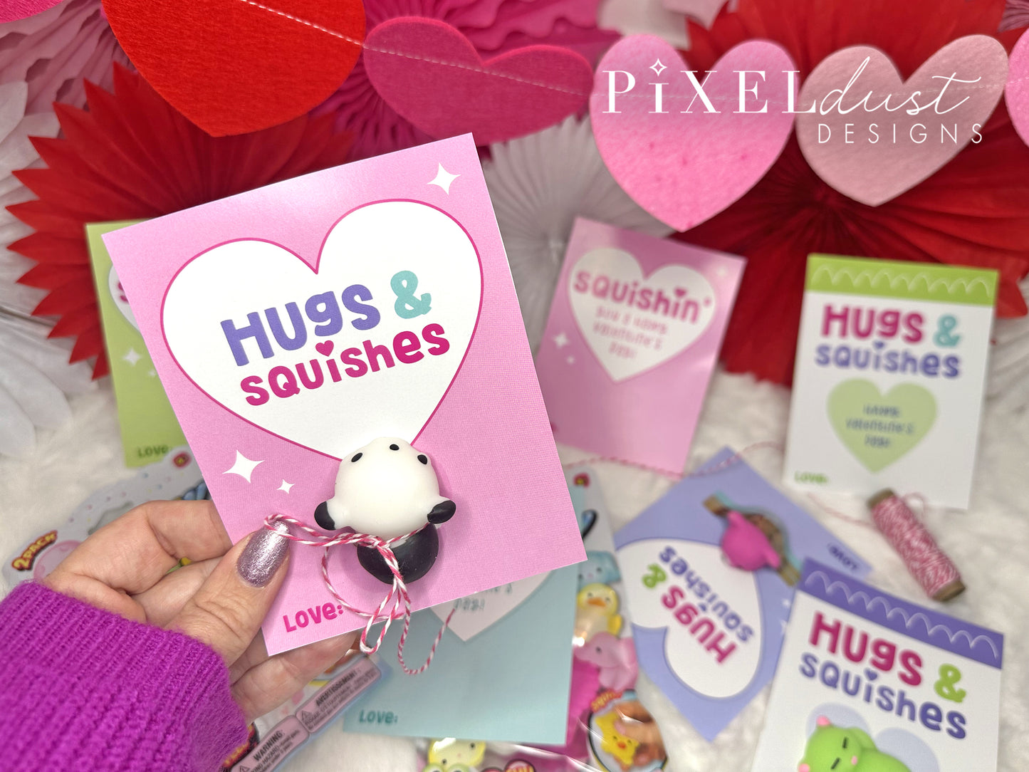 Squishie Valentines, Printable Valentine Cards / Tags