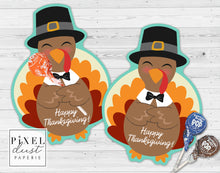 Load image into Gallery viewer, Thanksgiving Turkey Treat Holder Card
