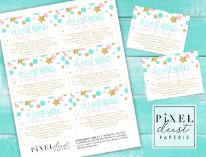 Twinkle, Twinkle Little Star Baby Shower, Books for Baby Insert Card Printable File