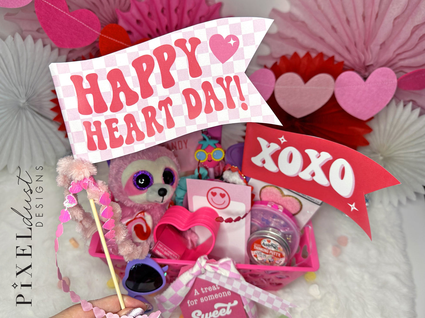 Printable Valentine Gift Tags & Flags Set
