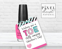 Load image into Gallery viewer, Printable Valentine&#39;s Day Nail Polish Gift Tags
