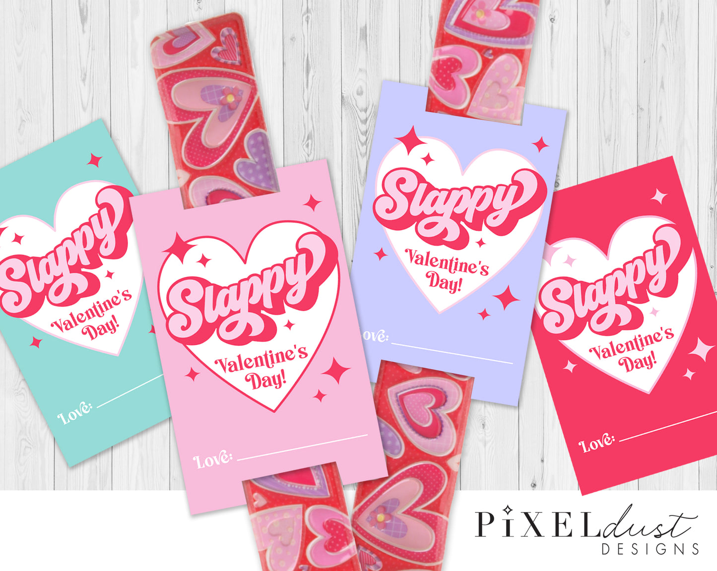 Retro Slap Bracelet Printable Valentine Cards