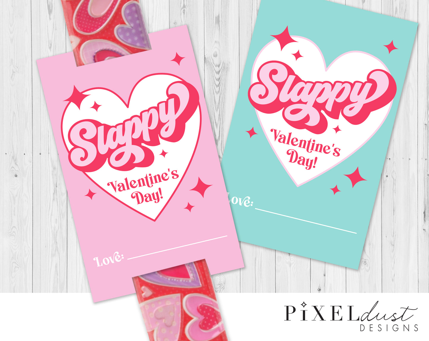 Retro Slap Bracelet Printable Valentine Cards