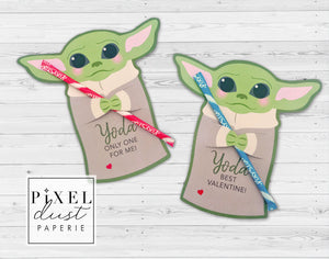 Baby Alien, Child Printable Valentine Treat Holder Cards