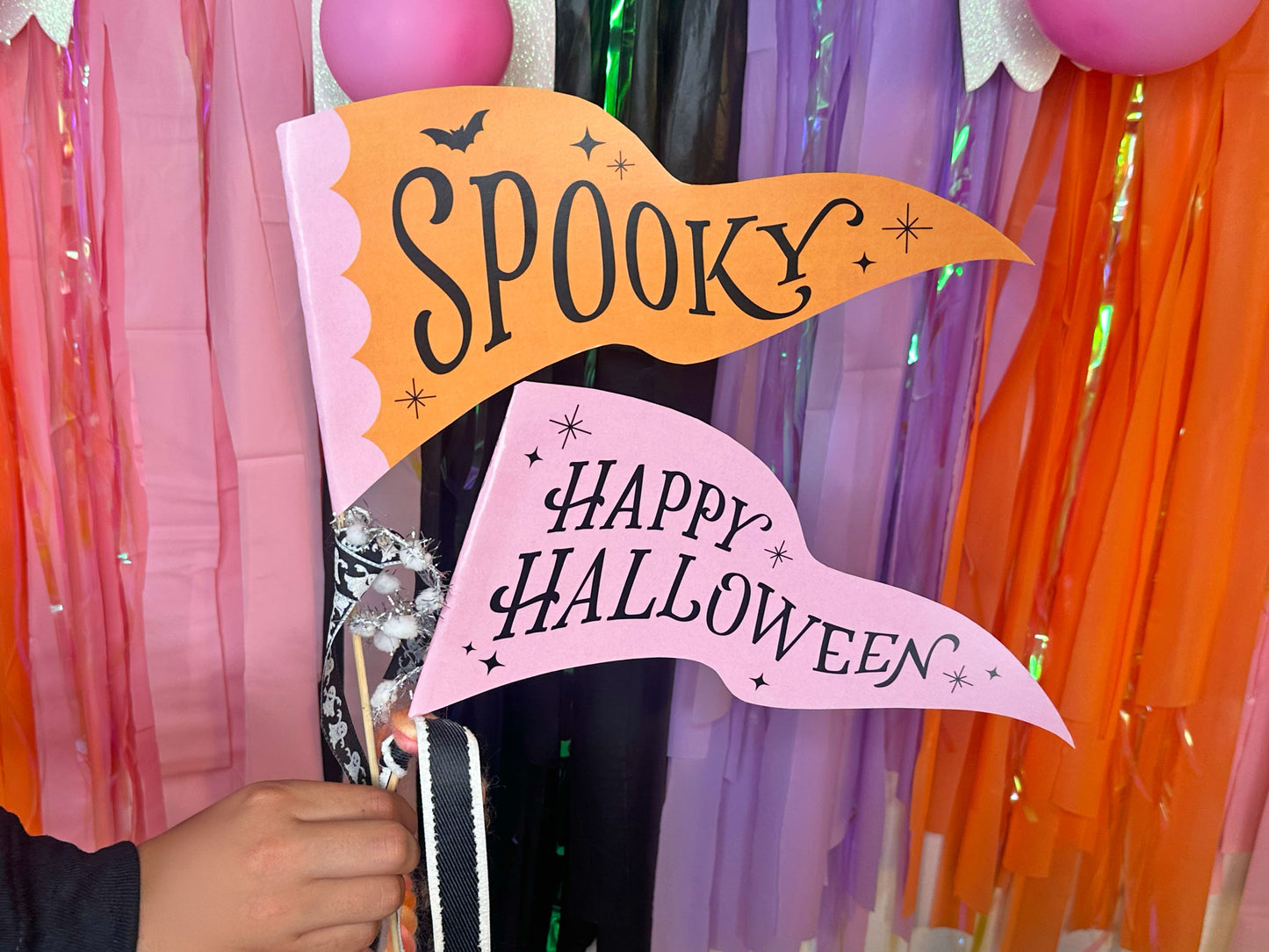 Boo La La Halloween Party Decor Set, Printable Flags, Picks and Signs