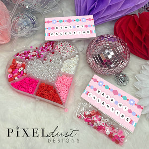 Beaded Bracelet Printable Valentine Bag Topper, Bead Bracelet Kit Valentines