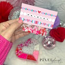 Load image into Gallery viewer, Beaded Bracelet Printable Valentine Bag Topper, Bead Bracelet Kit Valentines
