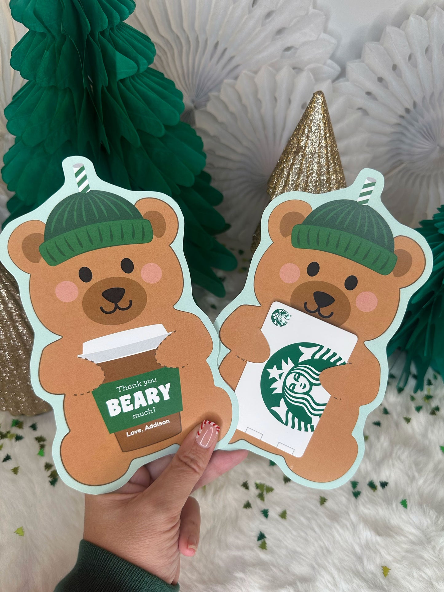Bearista Coffee Printable Gift Card Holder