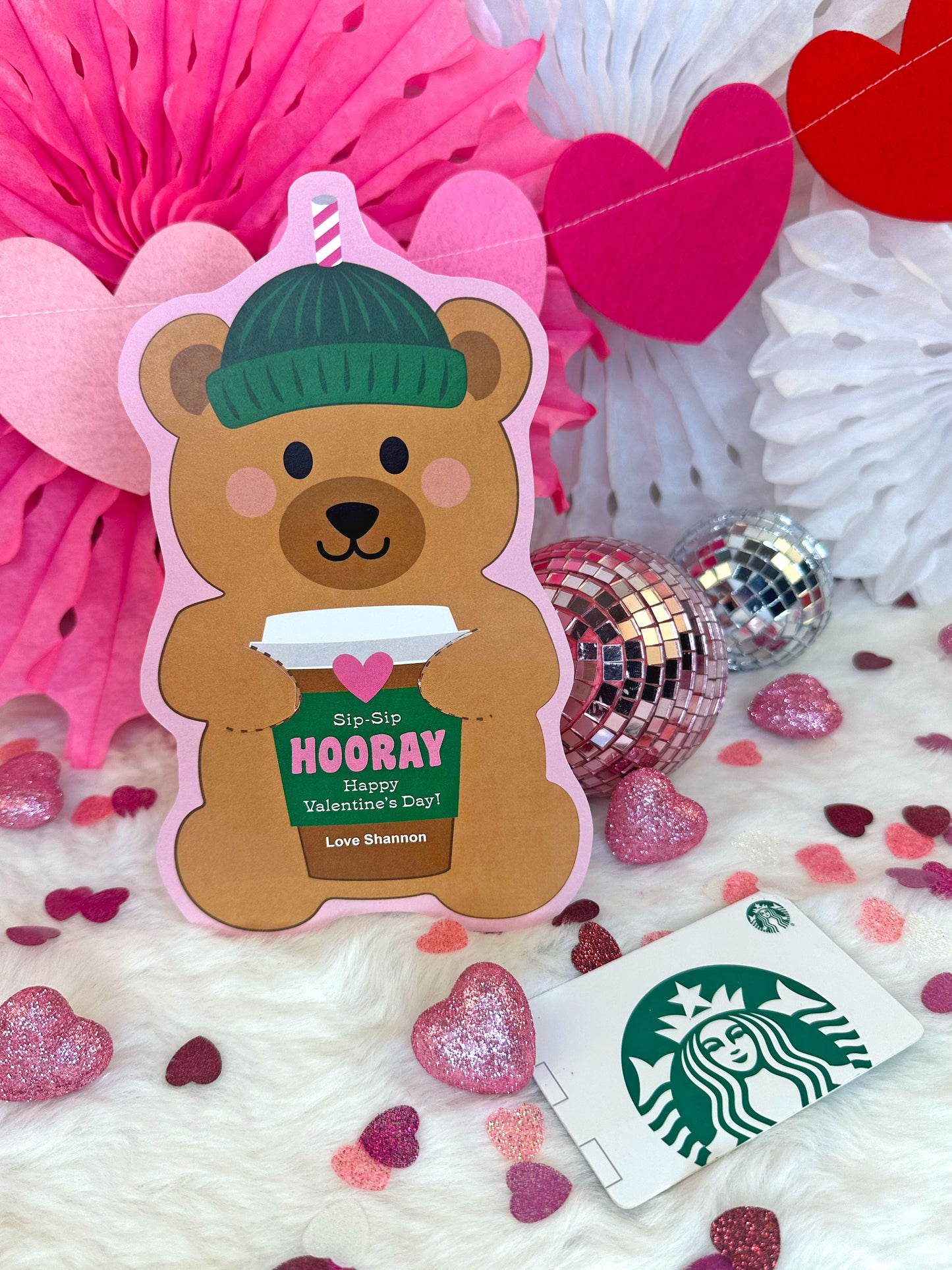 Valentine Bearista Coffee Printable Gift Card Holder