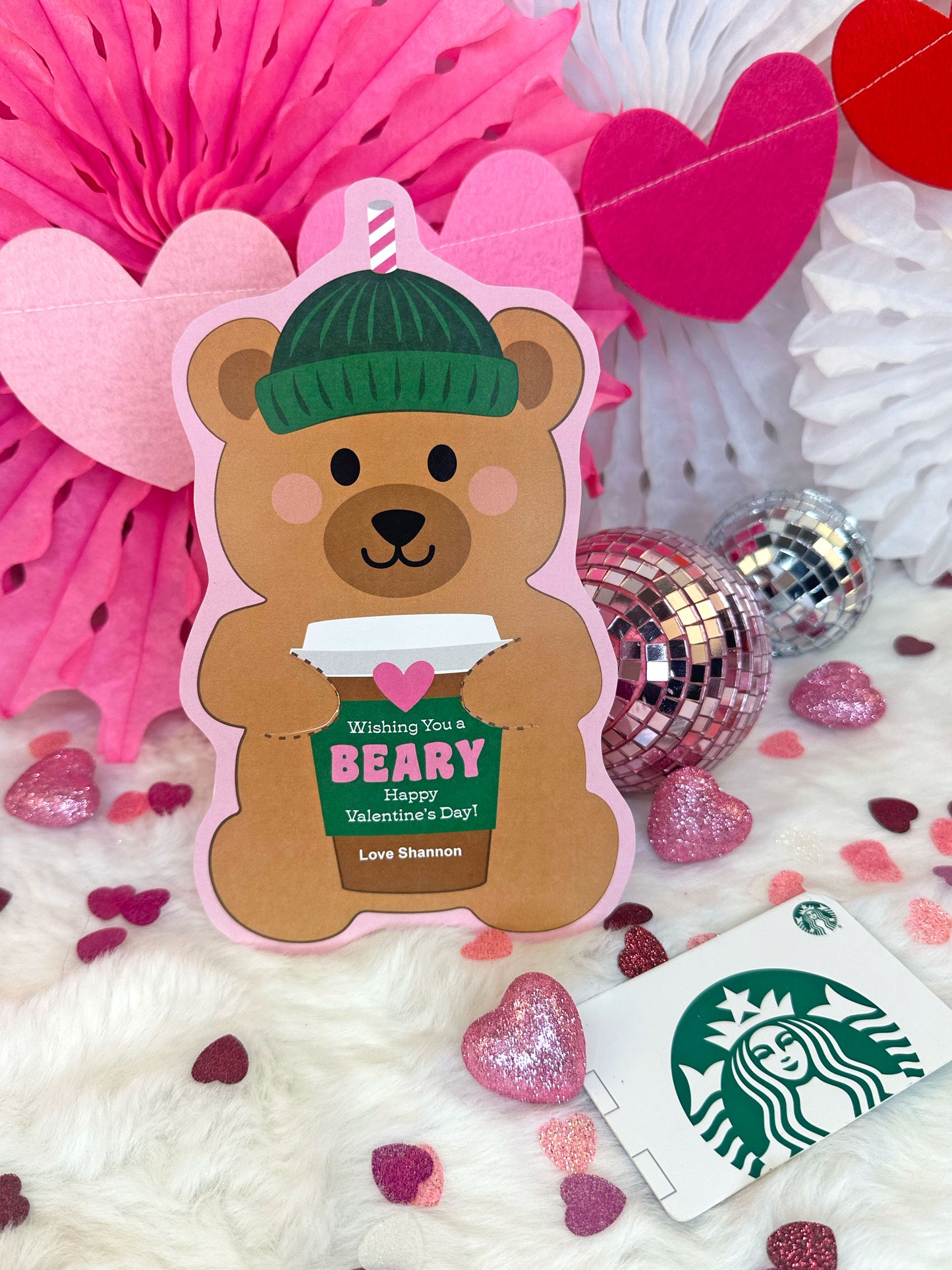 Valentine Bearista Coffee Printable Gift Card Holder