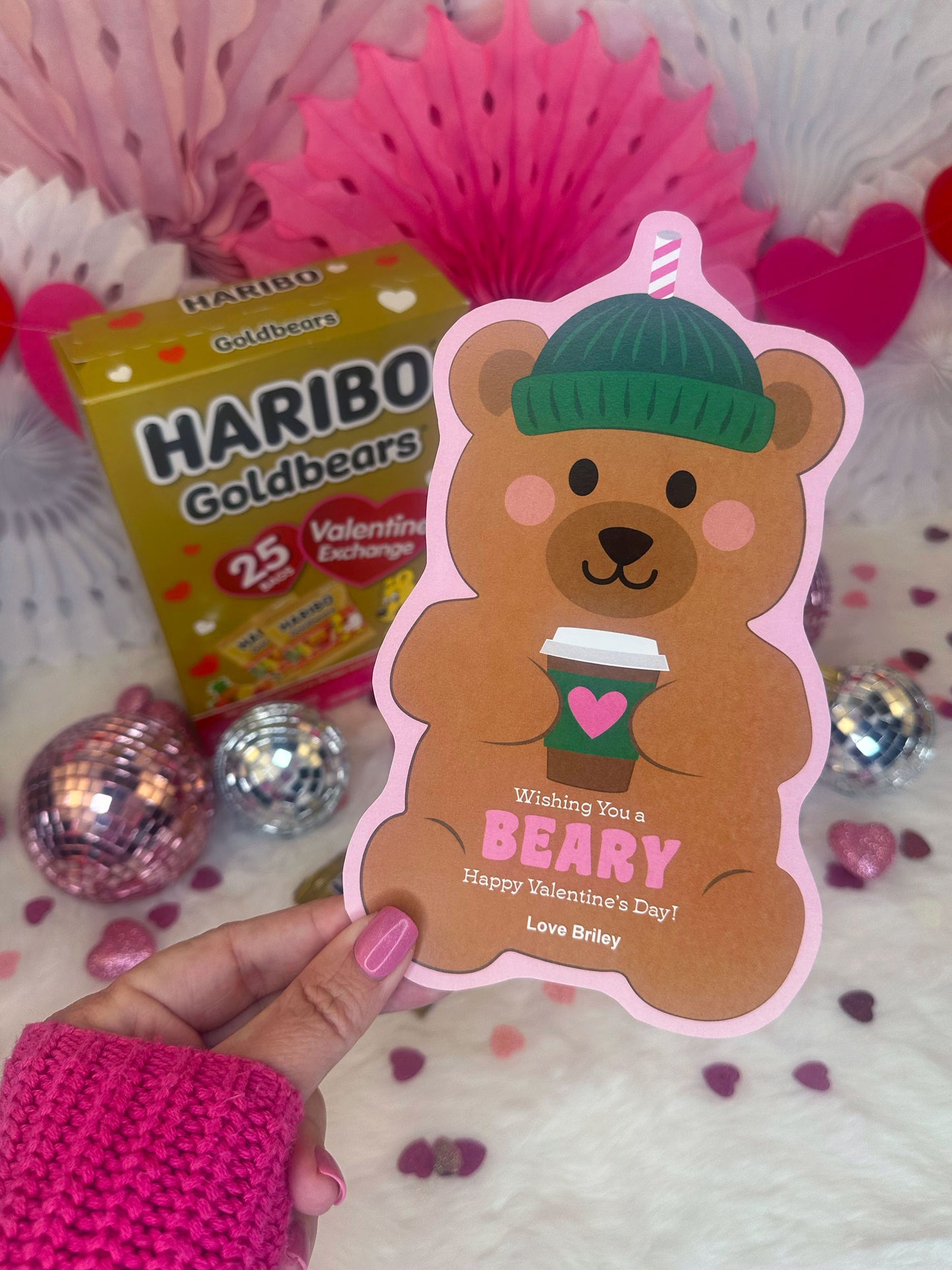 Bearista Coffee Cup Silly Straw Printable Valentines