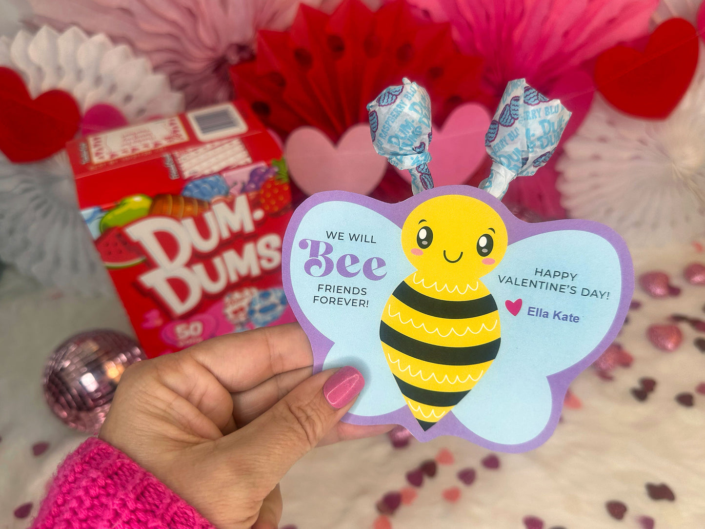 Bee Mine Lollipop Printable Valentine Cards