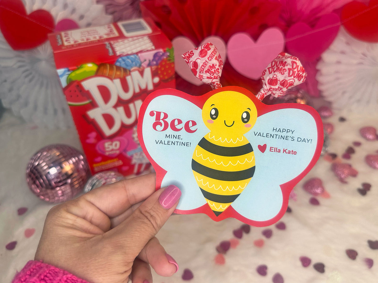 Bee Mine Lollipop Printable Valentine Cards