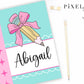 Cute Pink Bow Pencil Personalized Binder Cover Set