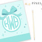 Preppy Bow Monogram Personalized Binder Cover Set