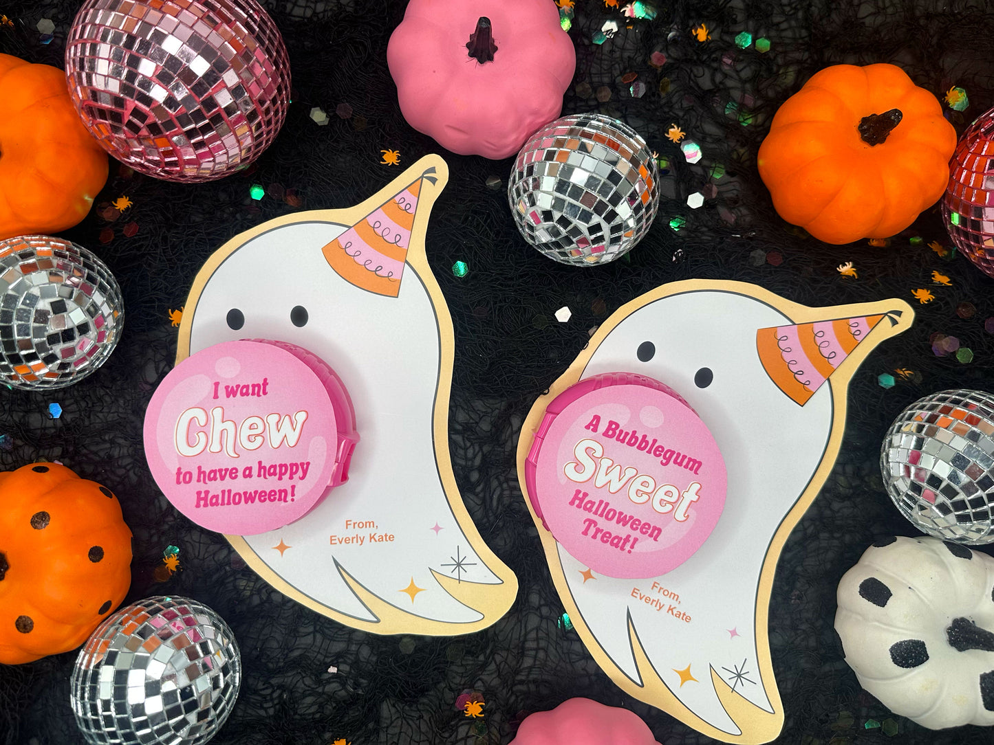 Bubble Tape Bubblegum Ghost Printable Halloween Treat Card for Kids