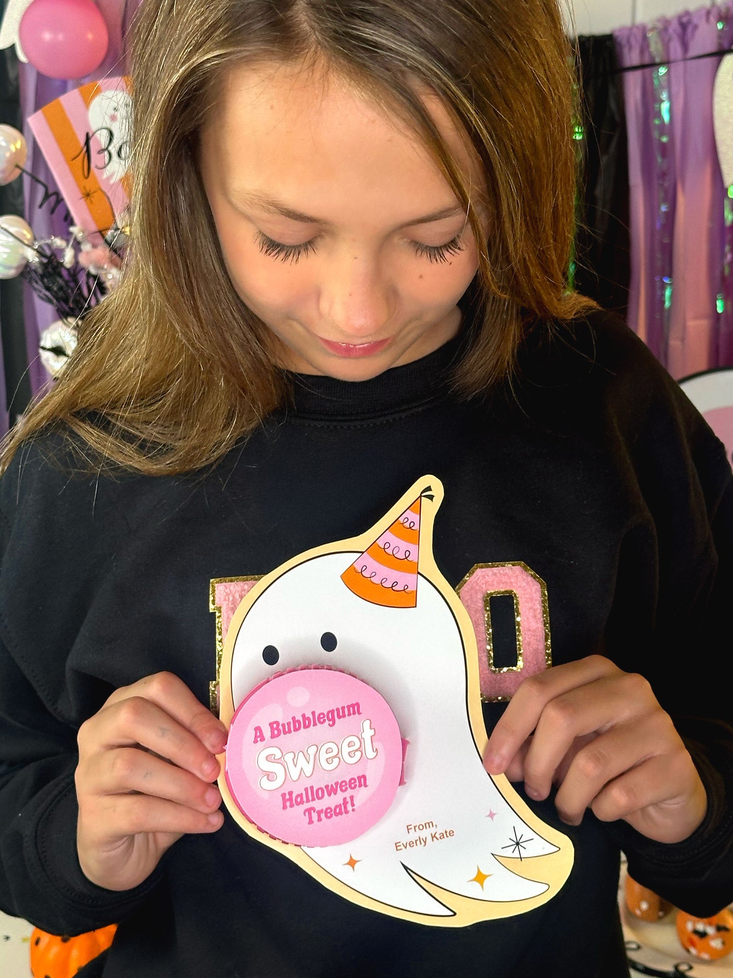 Bubble Tape Bubblegum Ghost Printable Halloween Treat Card for Kids
