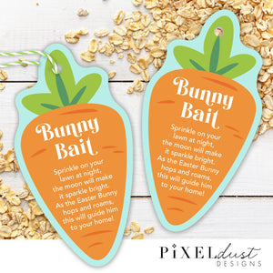 Printable Bunny Bait Instruction Cards - Easter Bunny Food Tags
