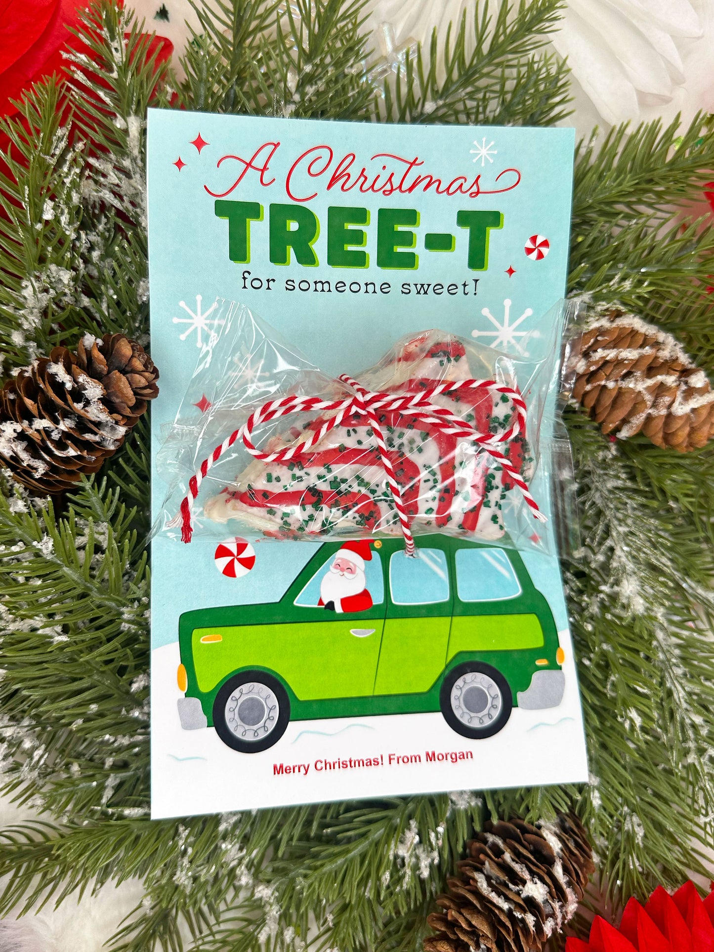 Christmas Tree Cakes Santa Car Printable Treat Cards