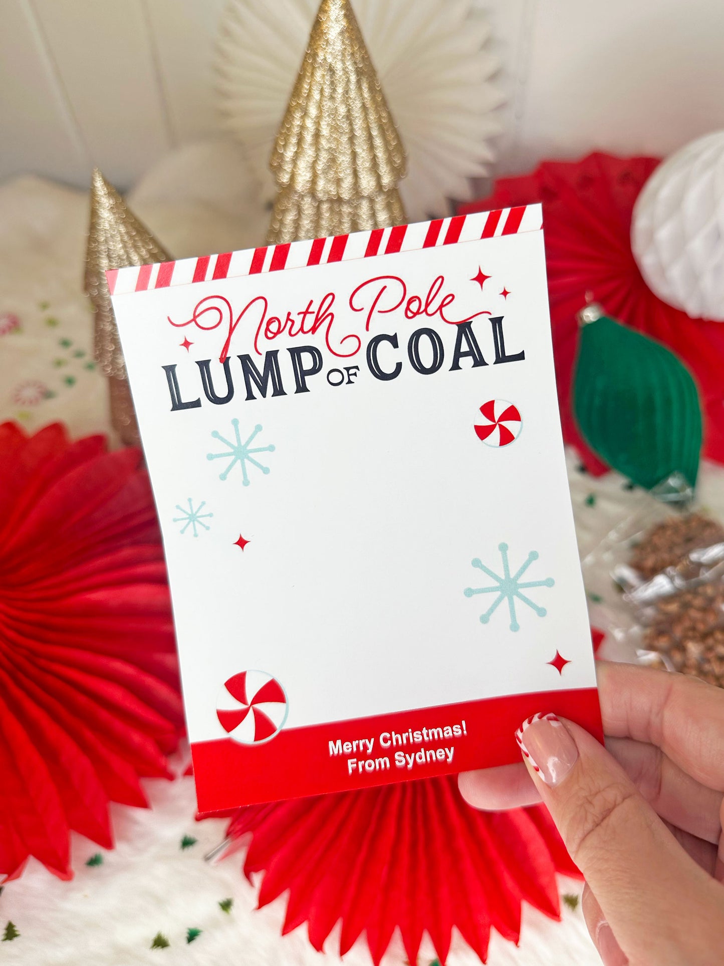 Lump of Coal Funny Christmas Treat Printable Cards