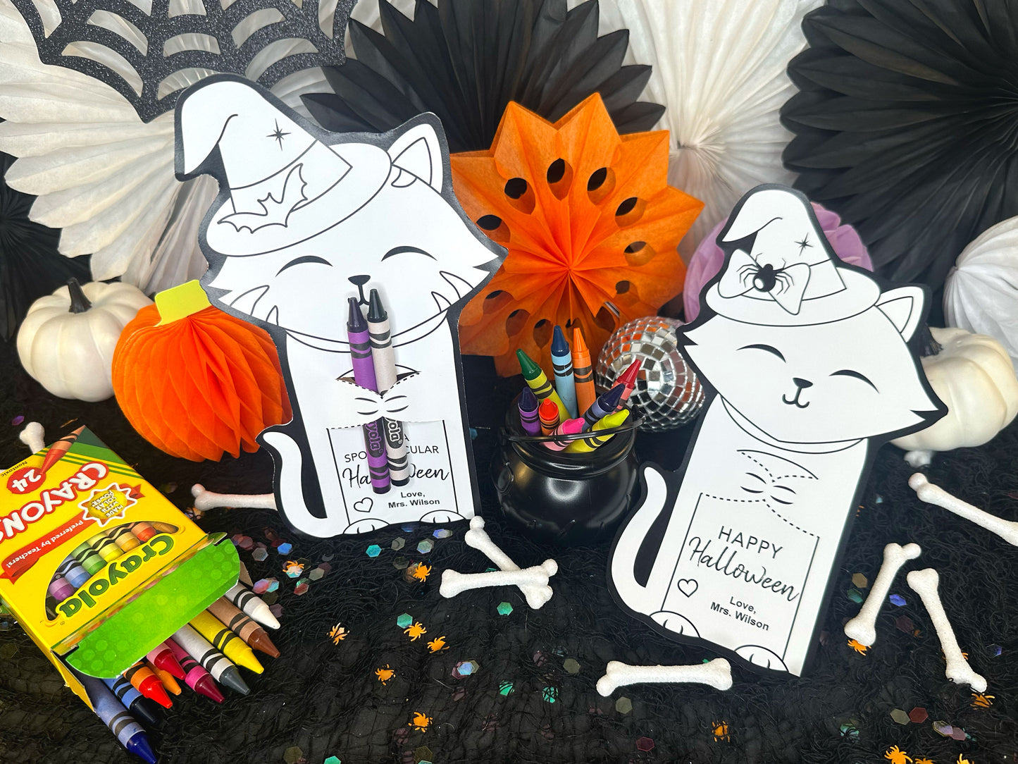 Halloween Crayon Holder Printable Coloring Sheet Cards