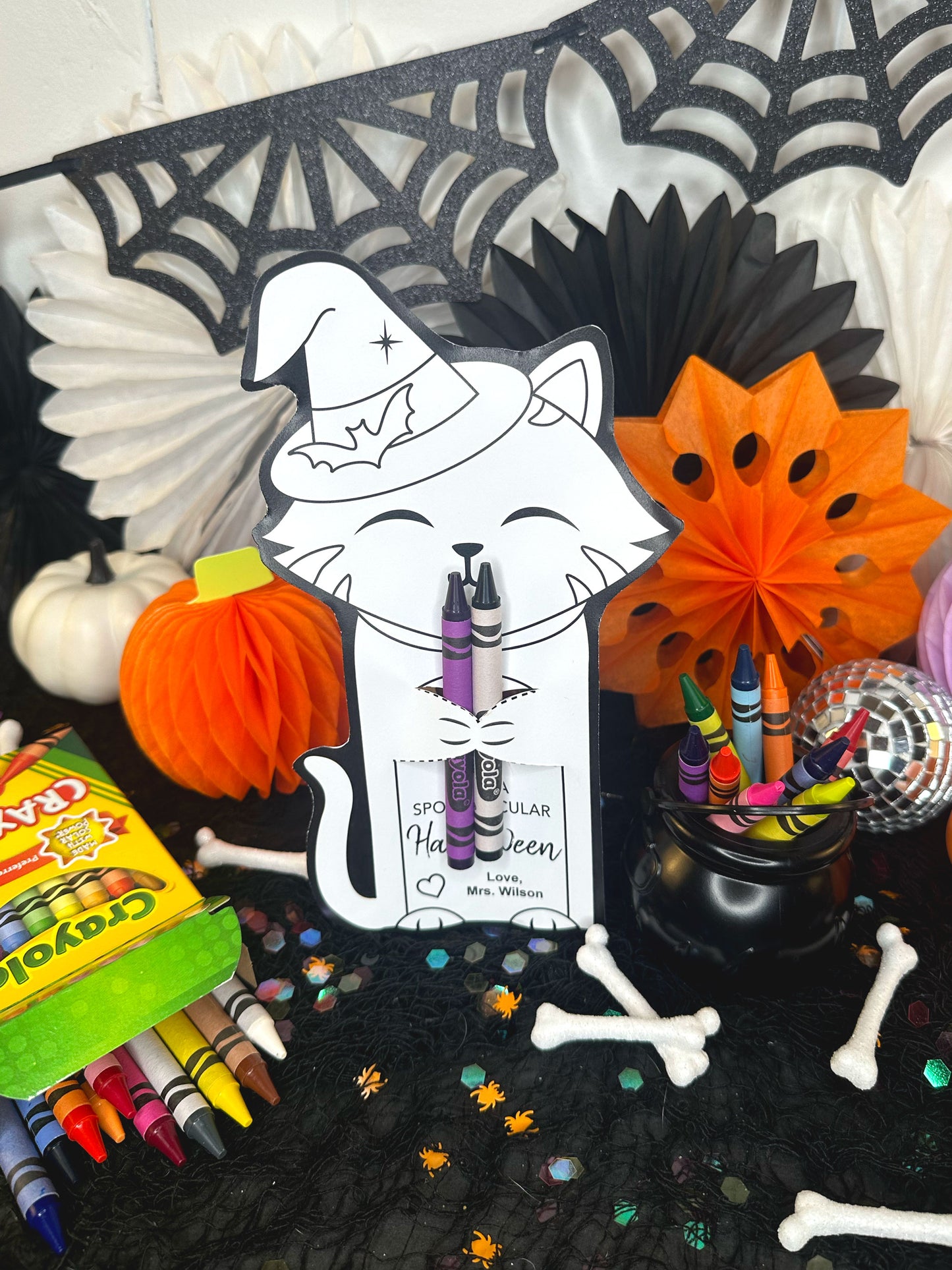 Halloween Crayon Holder Printable Coloring Sheet Cards