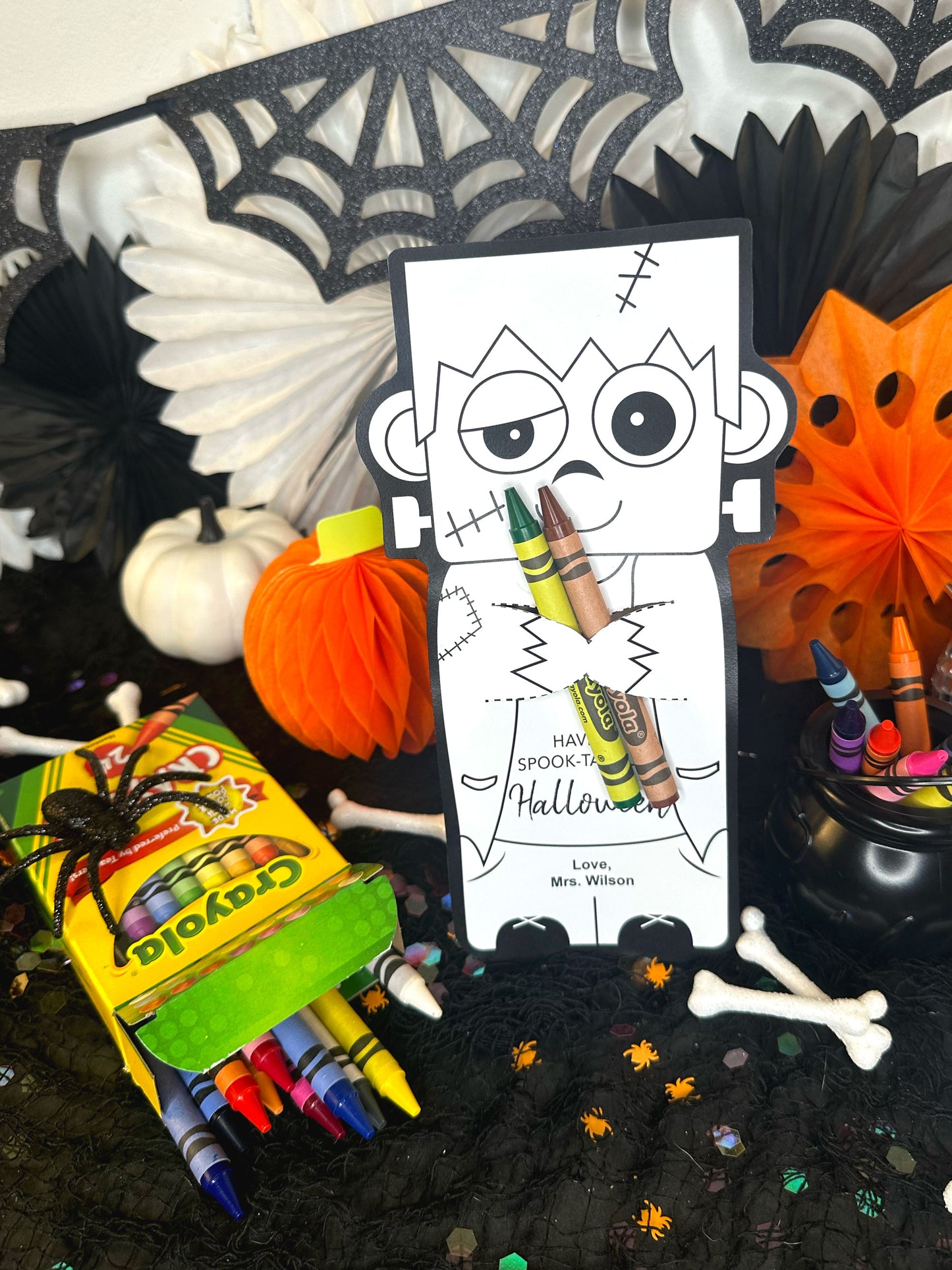 Halloween Crayon Holder Printable Coloring Sheet Cards