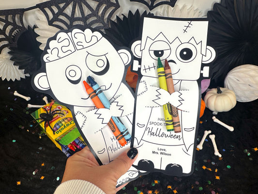 Halloween Crayon Holder Printable Coloring Sheet Cards