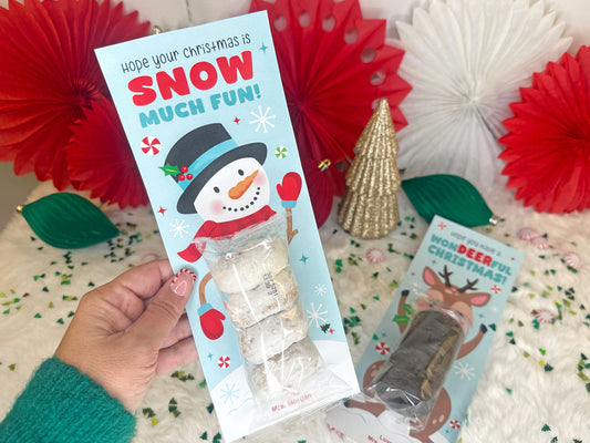 Reindeer / Snowman Donut Printable Christmas Treat Cards