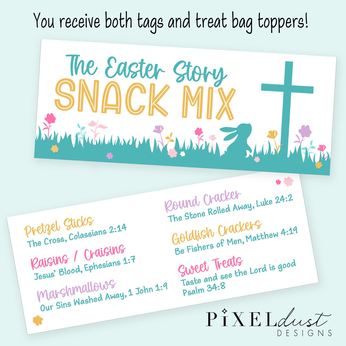 The Easter Story Snack Mix Printable Tag and Bag Topper