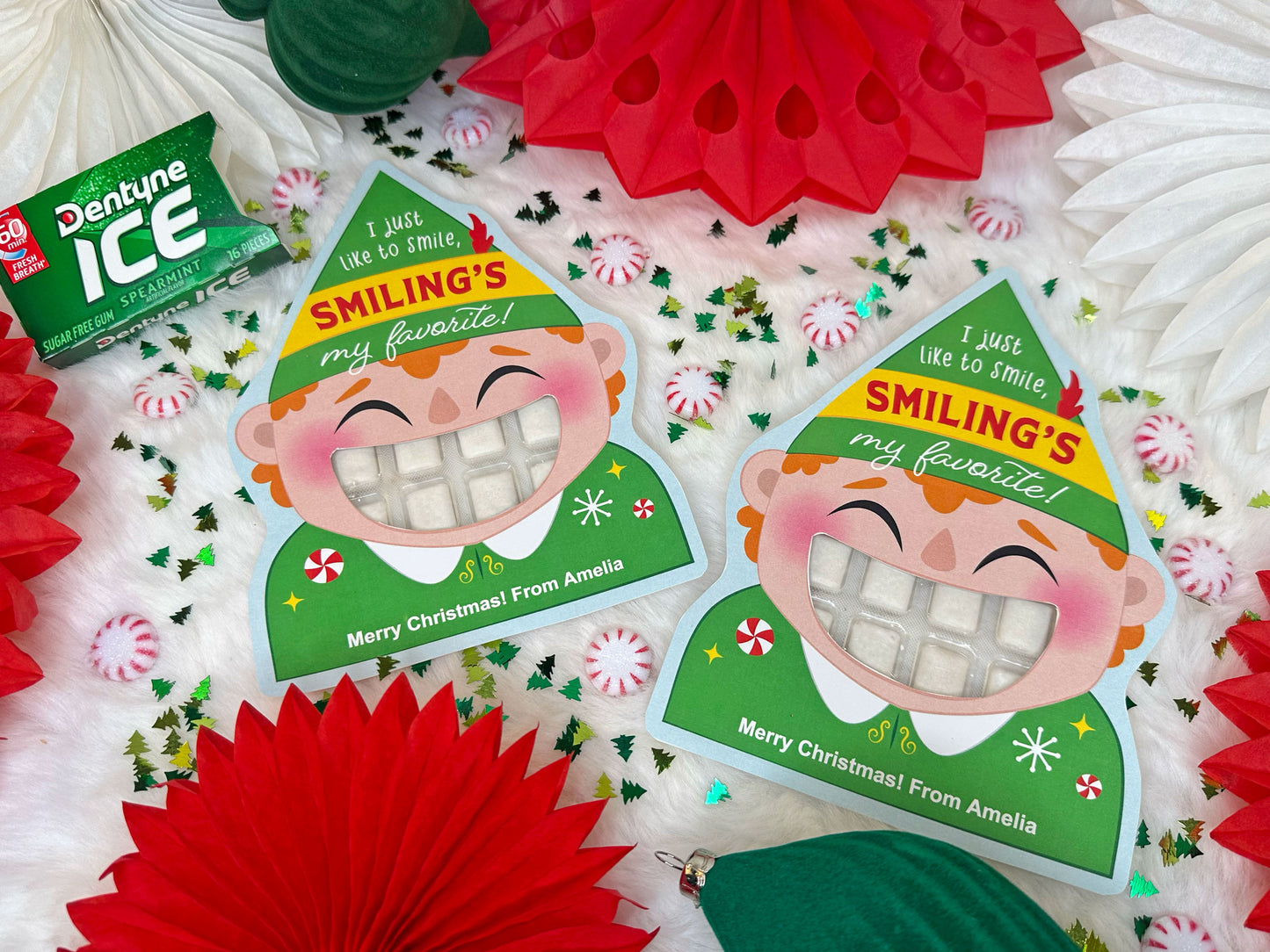Christmas Elf Chewing Gum Printable Treat Cards