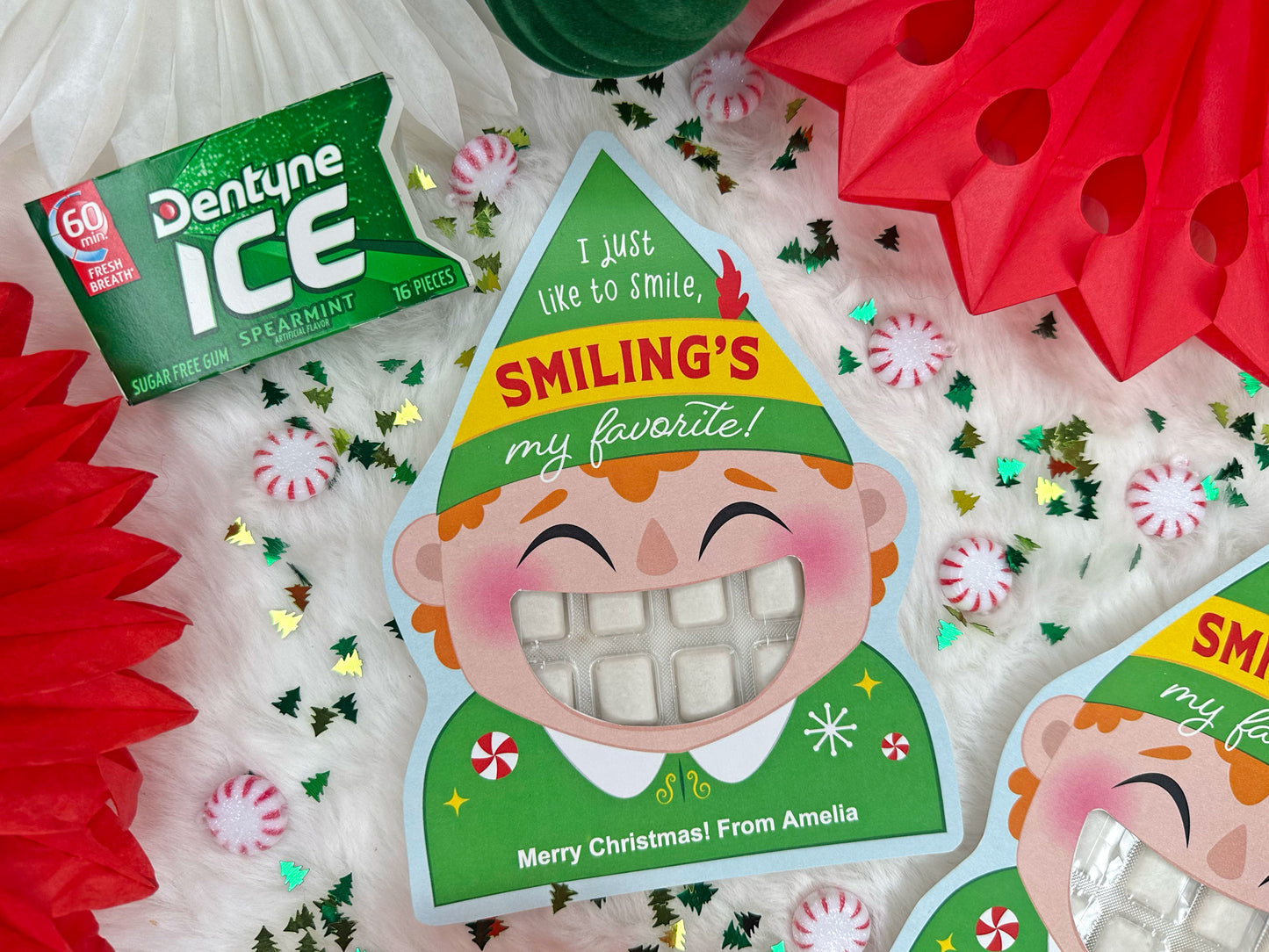 Christmas Elf Chewing Gum Printable Treat Cards