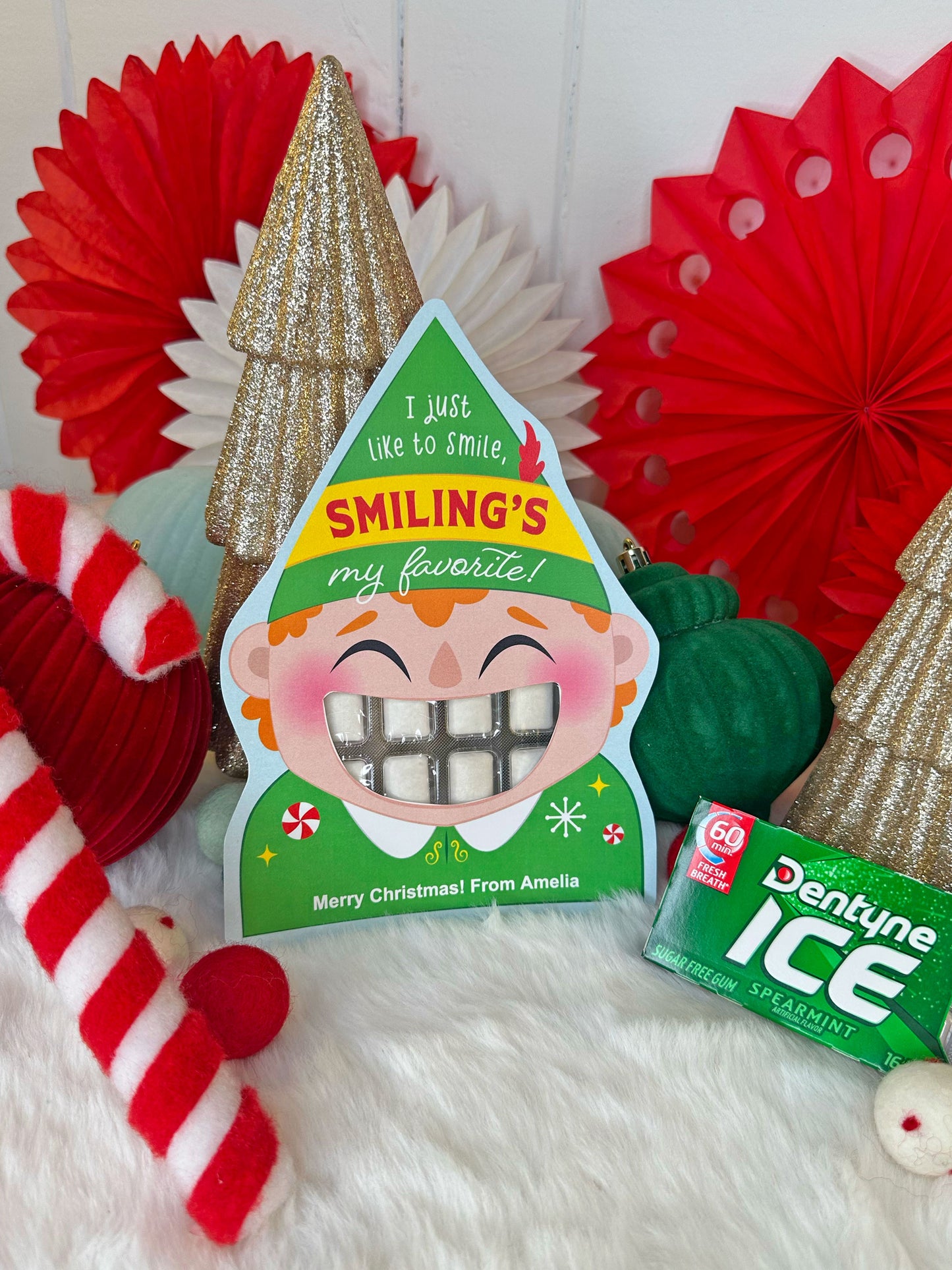Christmas Elf Chewing Gum Printable Treat Cards