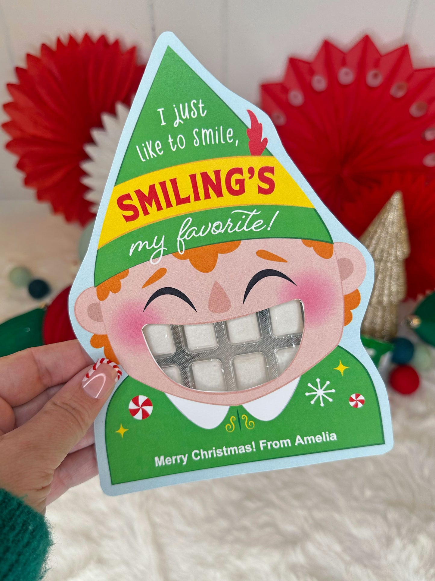 Christmas Elf Chewing Gum Printable Treat Cards