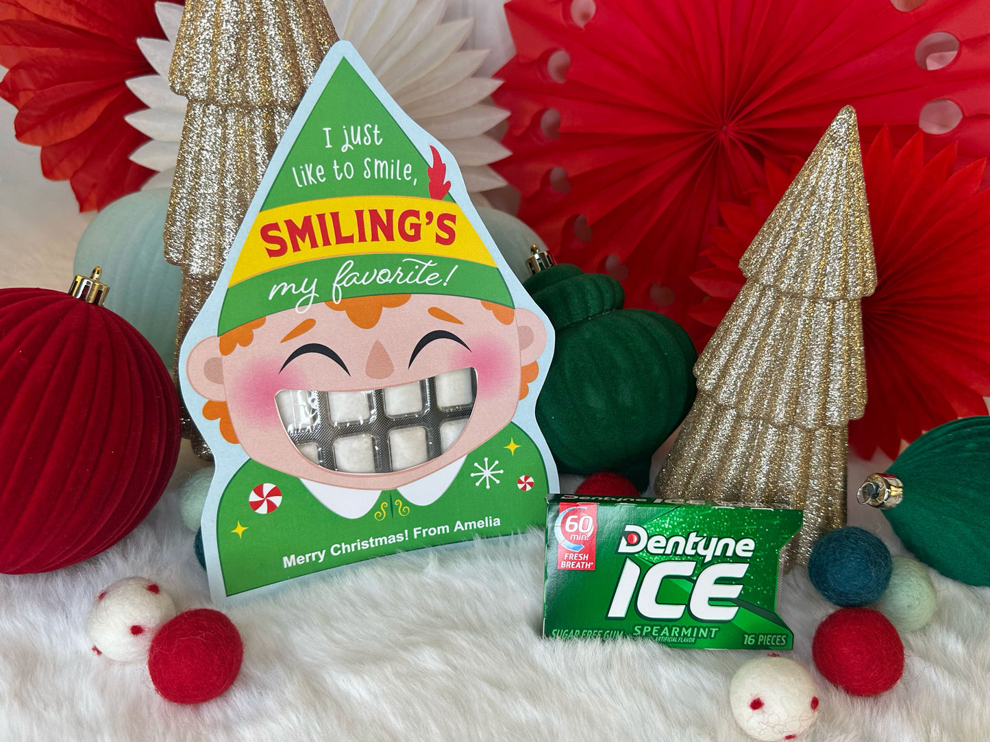 Christmas Elf Chewing Gum Printable Treat Cards