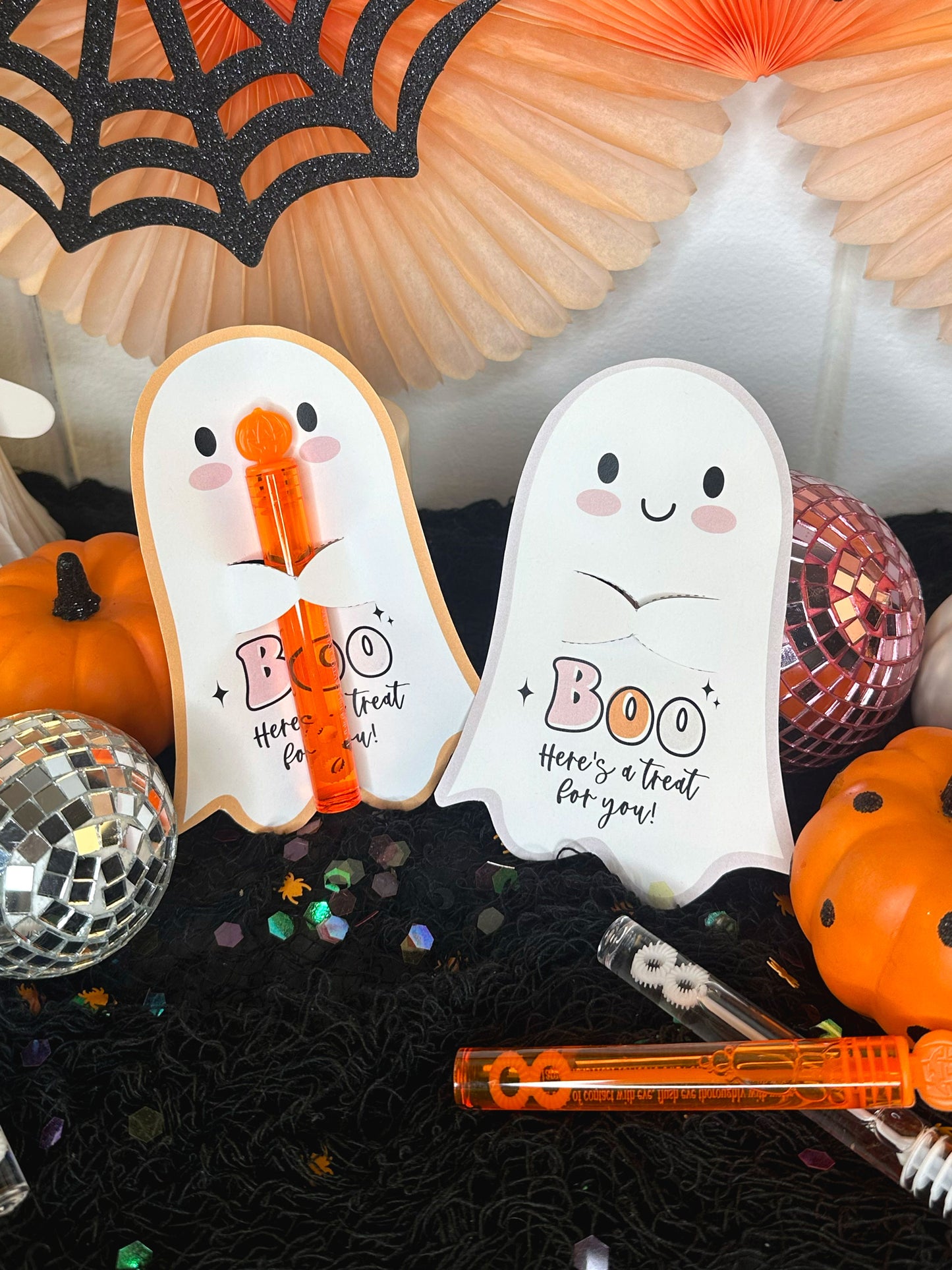 Cute Ghost Halloween Treat Holder Printable Card