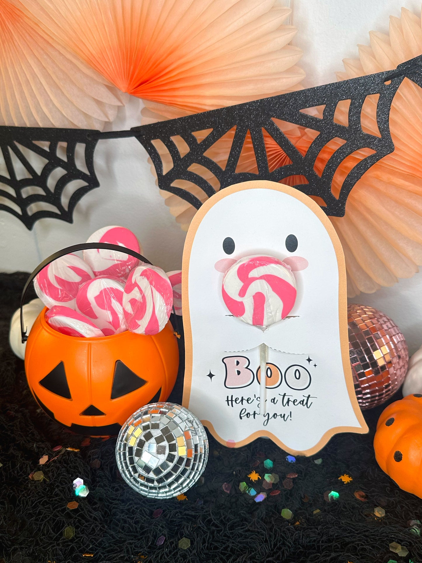 Cute Ghost Halloween Treat Holder Printable Card