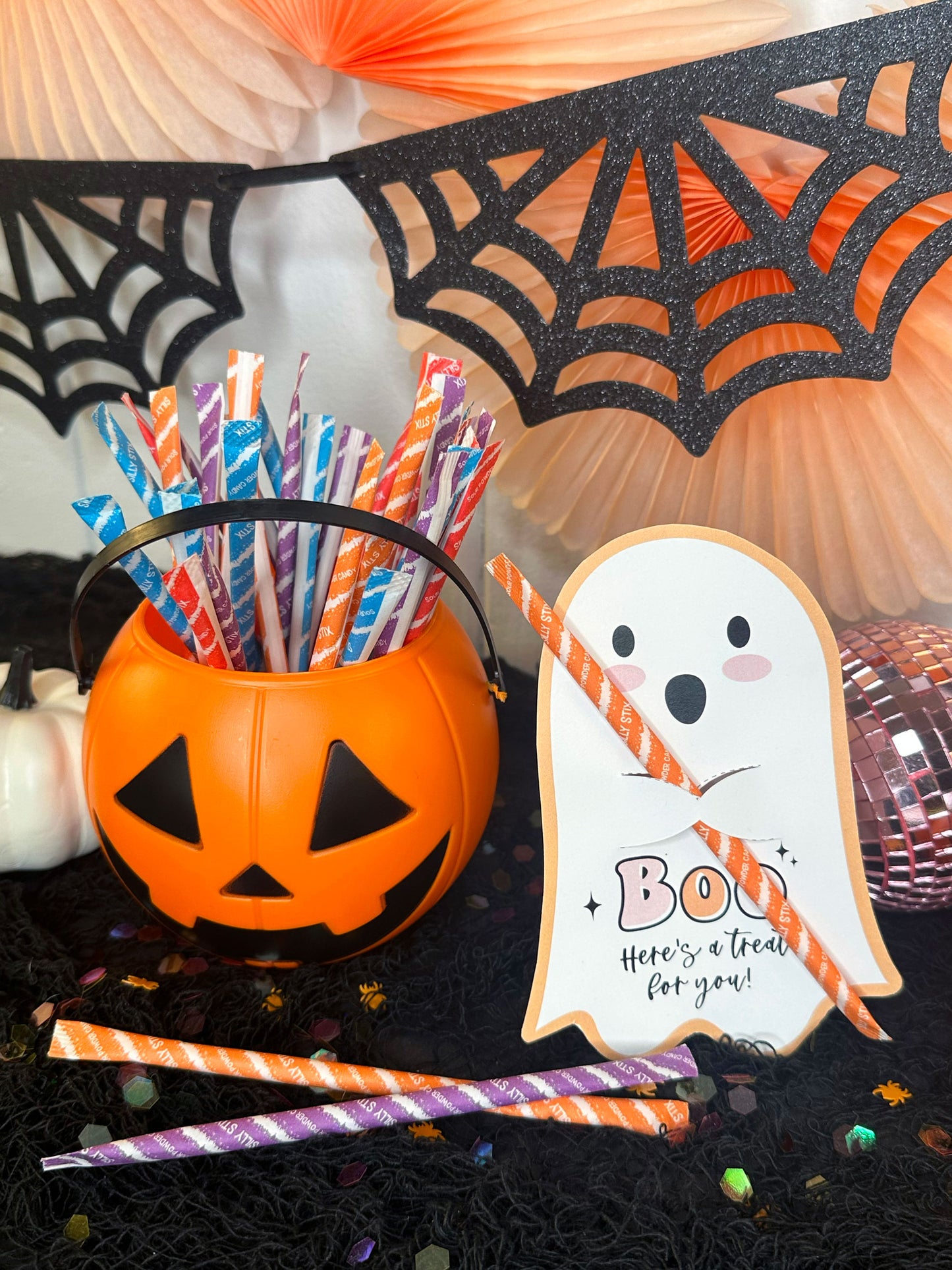 Cute Ghost Halloween Treat Holder Printable Card