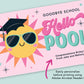 "Goodbye School Hello Pool" Printable Graduation Gift Tag